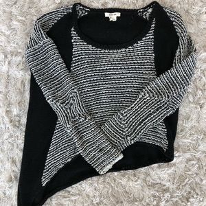 Helmut Lang asymmetrical black and white sweater